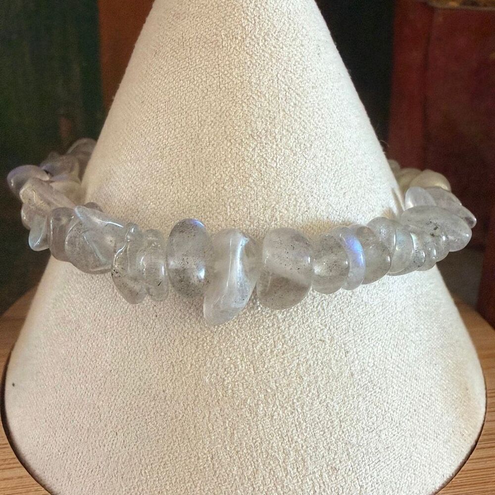 Labradorite Natural Stone Chip Stretch Bracelet